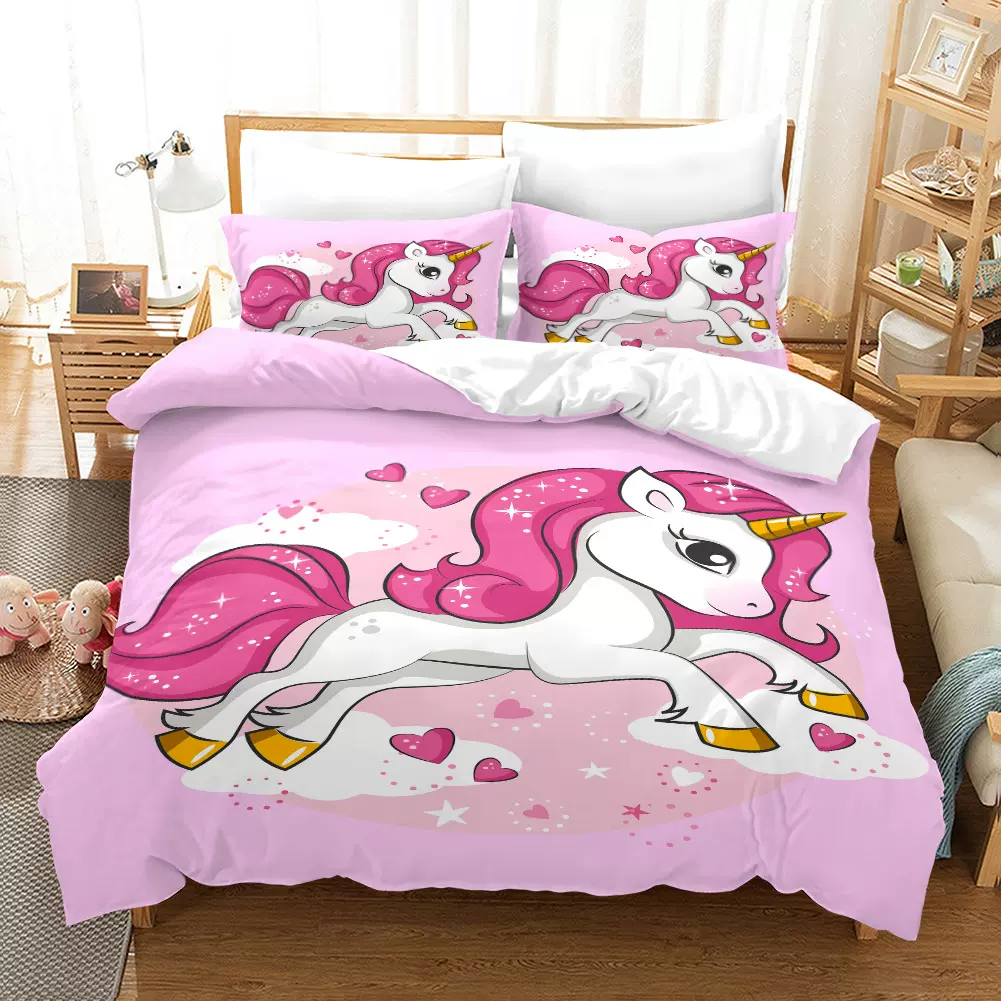 跨境亚马逊爆款3D印花动漫系列床上用品支持一件代发来图定 制