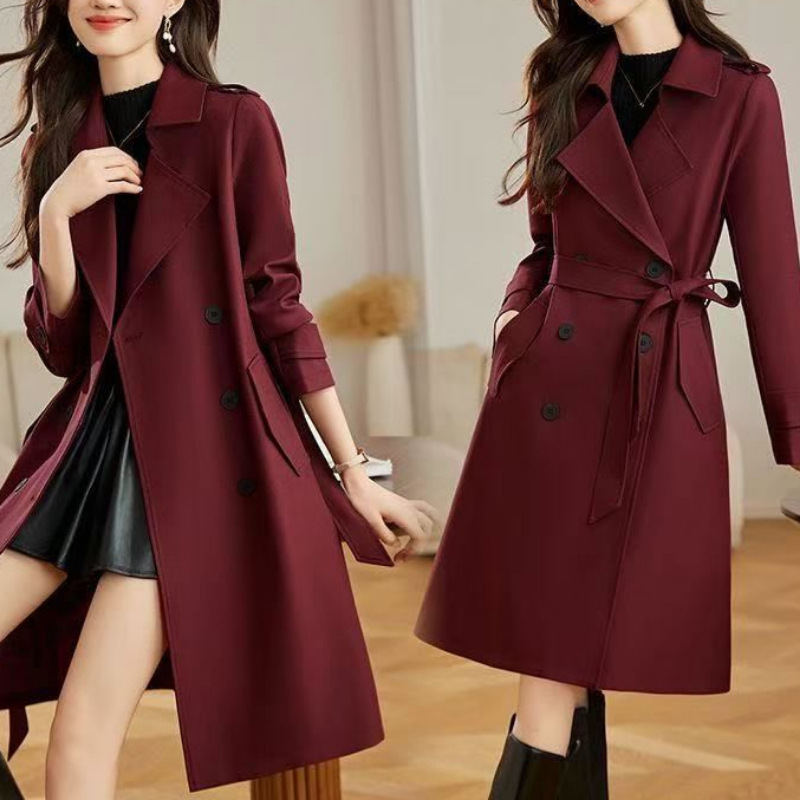 Trendy New High-End Trench Coat for Women, Mid-Length, 2025 Style, Versatile for Spring and Autumn, with Tags