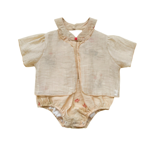 Baby clothes, baby girl suit, summer Chinese style cardigan, sleeveless halter neck cheongsam, ancient style two-piece suit