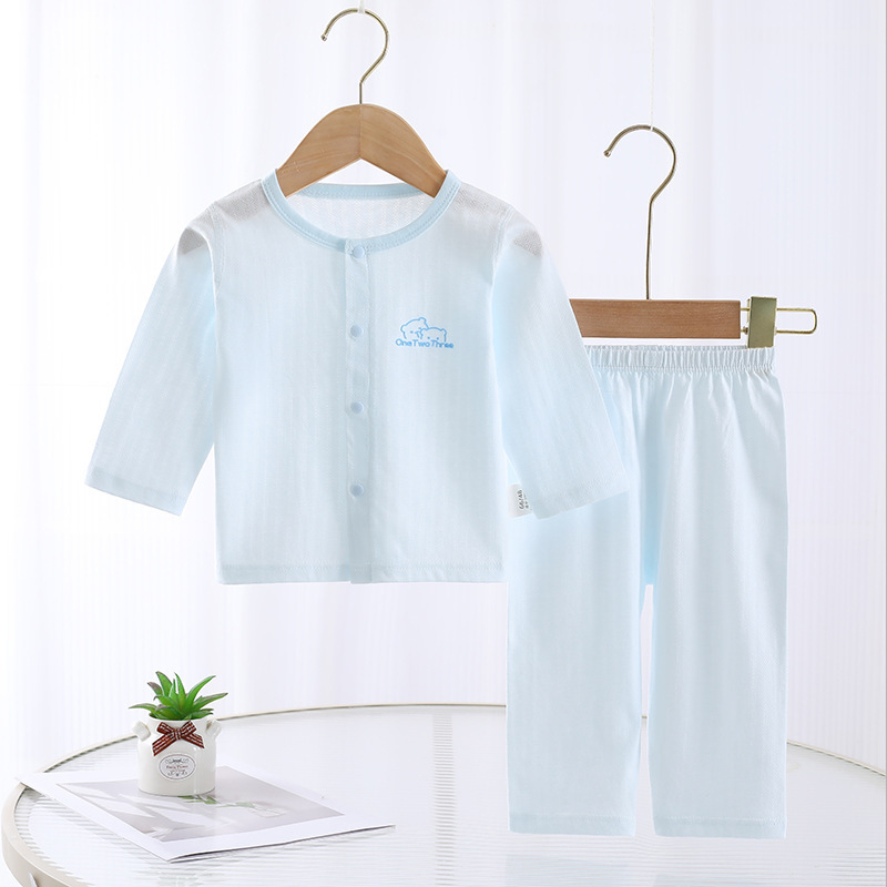 Summer Thin Baby Split Clothes Pure Cotton Type a Baby Clothes Air-Conditioned Clothes Intimates Pajamas Set Anyang Children's Clothing