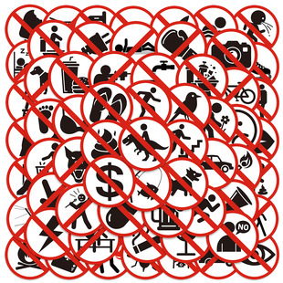 63 funny no logo graffiti stickers creative warning signs hand account mobile phone notebook decoration stickers