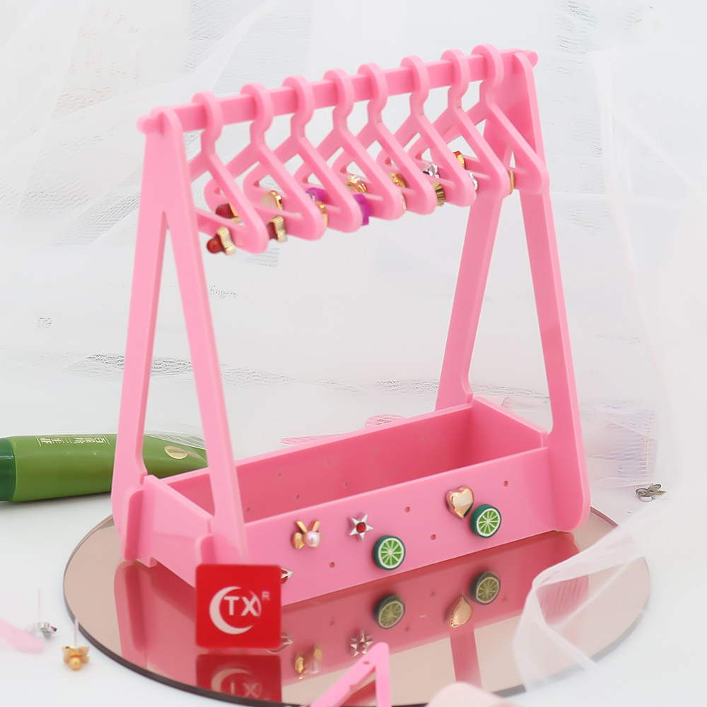 Cute Simple Style Solid Color Plastic Jewelry Rack display picture 16
