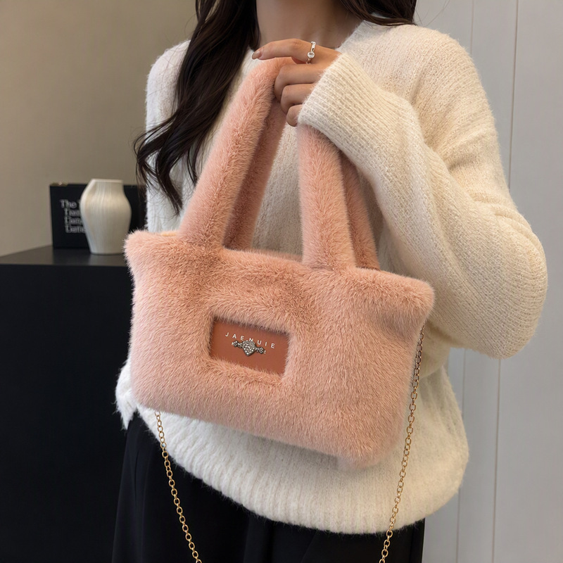 Plush bag for women, 2026 new summer fashion handbag, casual chain bag, shoulder crossbody bucket bag Plush bag for women, 2026 new summer fashion handbag, casual chain bag, shoulder crossbody bucket bag