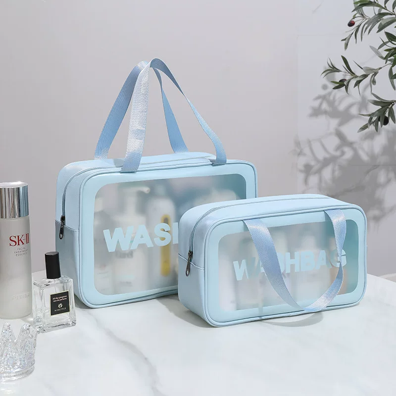Polyurethane handheld matte cosmetic bag PVC, waterproof organizer bag