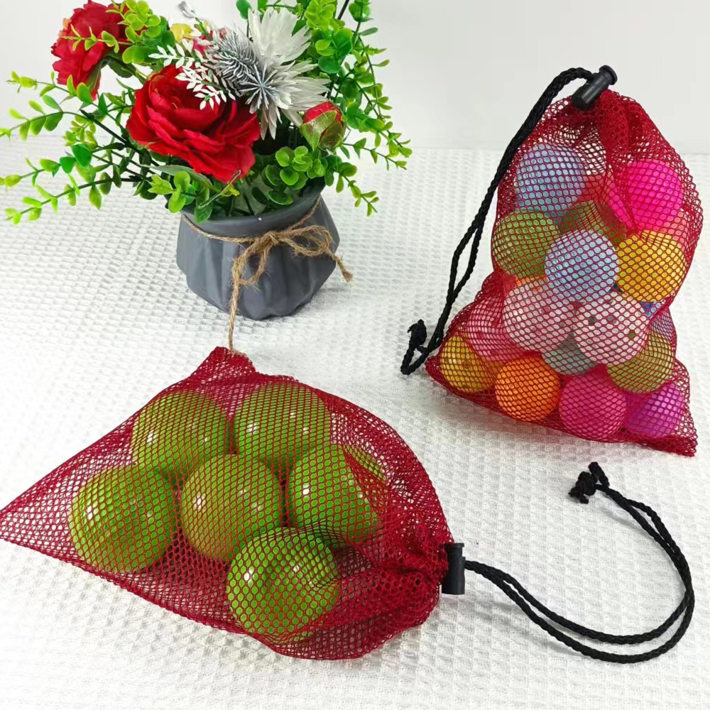 En stock al por mayor bolsa de malla de poliéster con cordón bolsa de tenis de mesa bolsa de baloncesto bolsa de malla de voleibol bolsa de almacenamiento