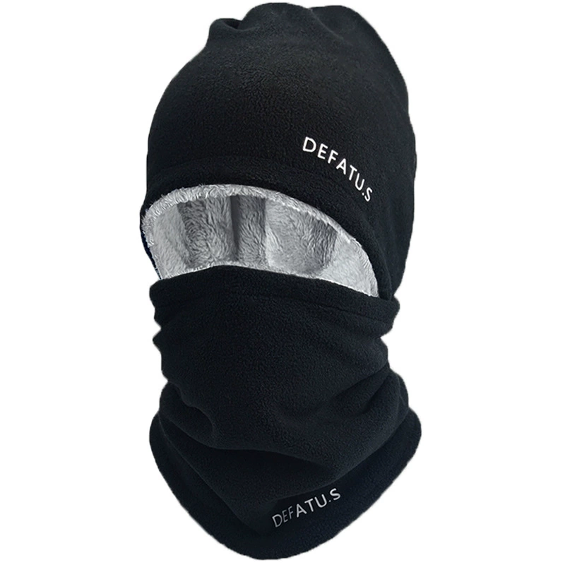 Fleece hat and scarf set (DEFATU.S), windproof and plush‑lined, unisex