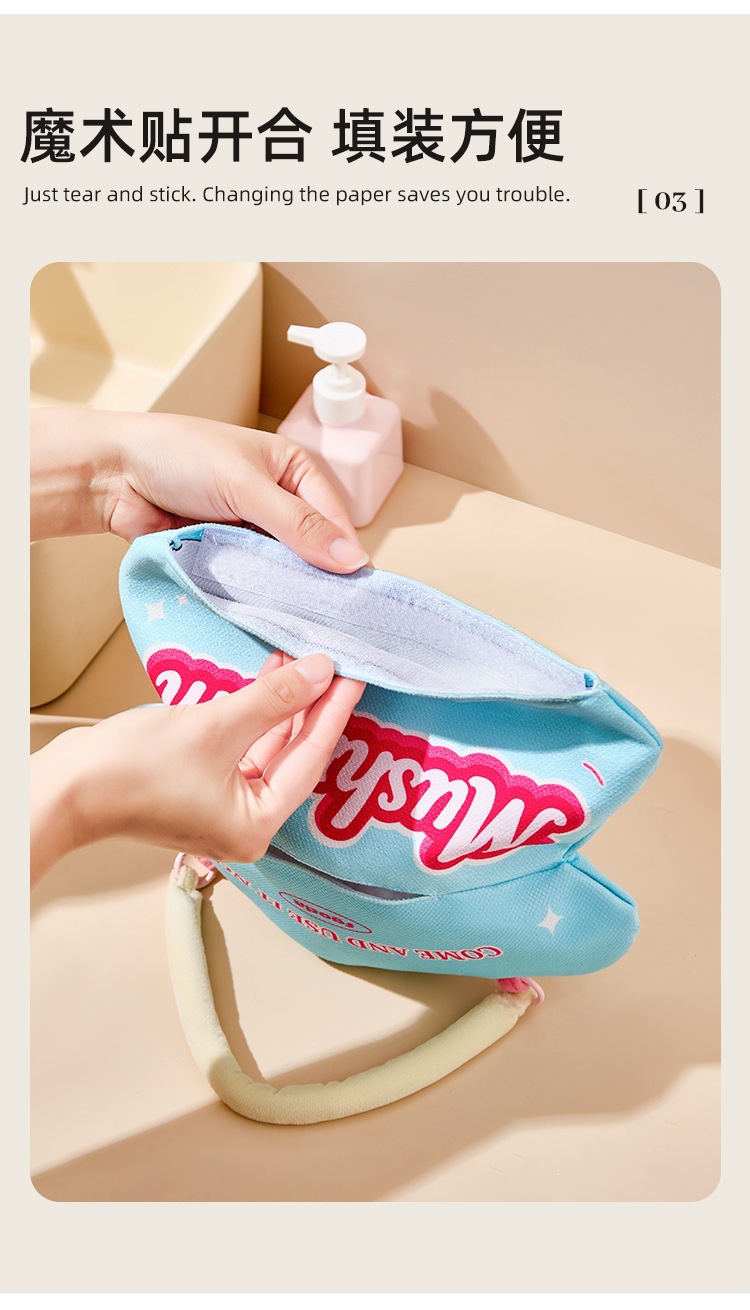 Car Tissue Bag Hanging Pouch Cute Star Pig Car Tissue Box for Interior Use Seat Tissue Bag Hanging Tissue Box