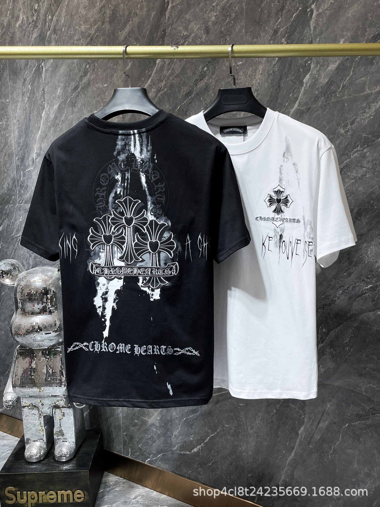 Chrome Heart 24 nuevo Crocodile de verano de moda europea y americana camiseta de manga corta para hombres y mujeres