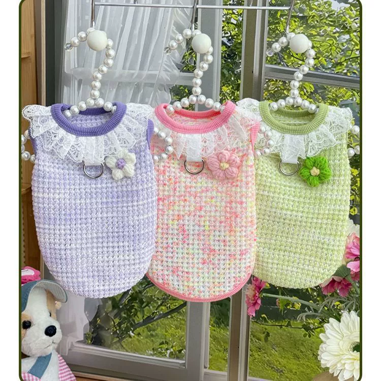 Новый весенний и летний фея ветра собаки кошки домашние животные одежда Тедди Bear изысканный жилет для комфорта и ухода за кожей