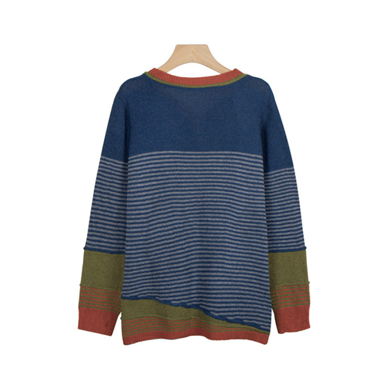 Maglione da donna in tinta unita a righe, pullover monopetto da donna, maglione Joker casual_voghion.com