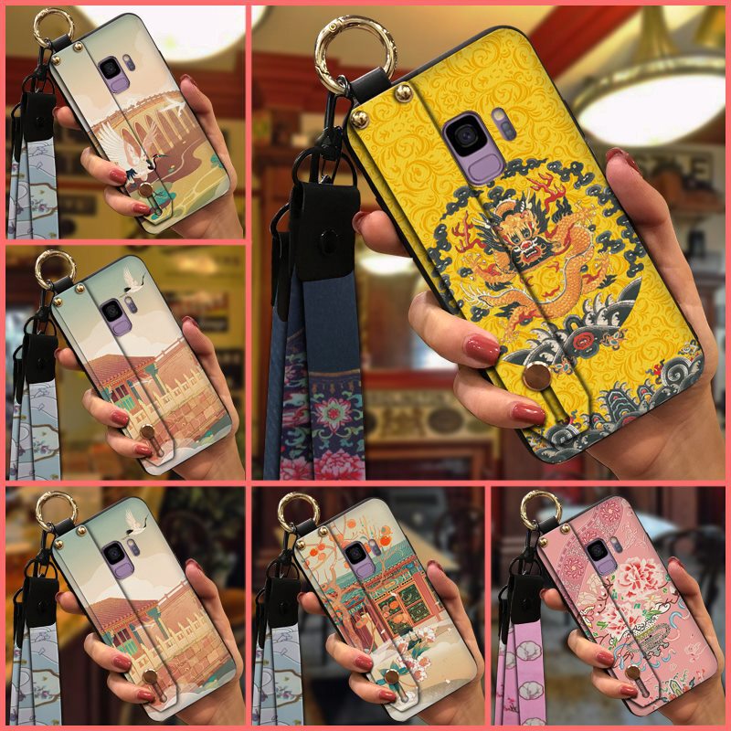 Suitable for Samsung mobile phone shell simple wrist strap retro dustproof creative men and women Youth heat dissipation solid color Chinese style