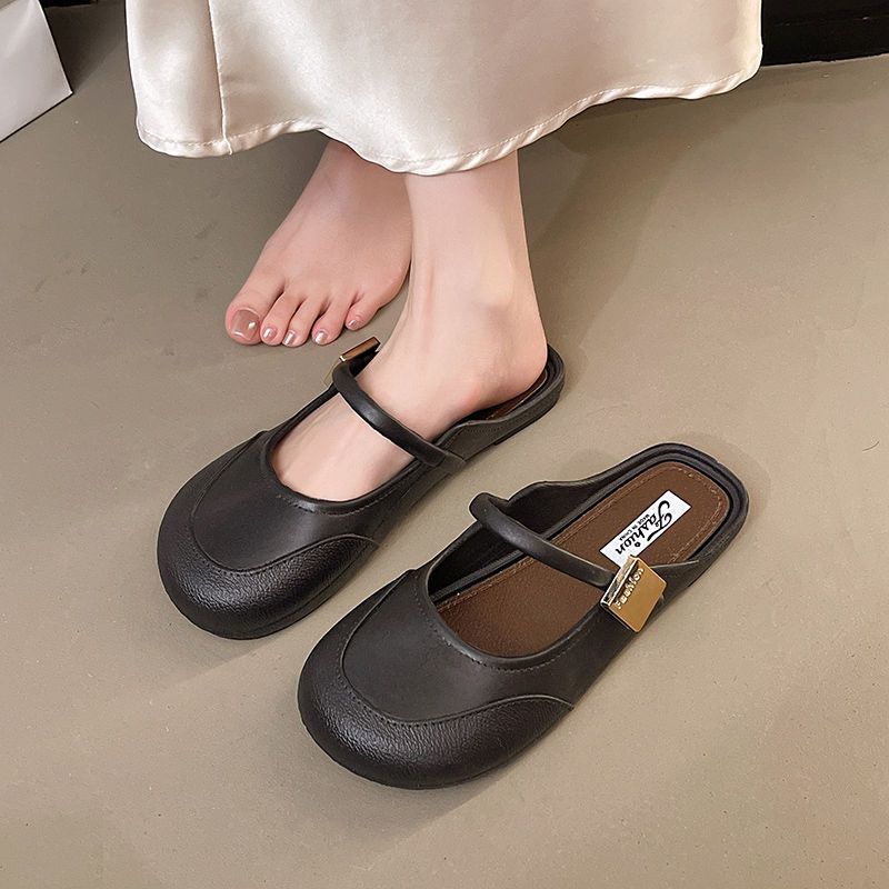 晚晚风温柔鞋平底单鞋女夏季新款浅口玛丽珍女拖鞋配裙子软底鞋