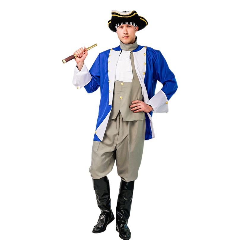 Halloween adulto grande de los hombres medieval colonial capitán partido traje Cosplay etapa rendimiento