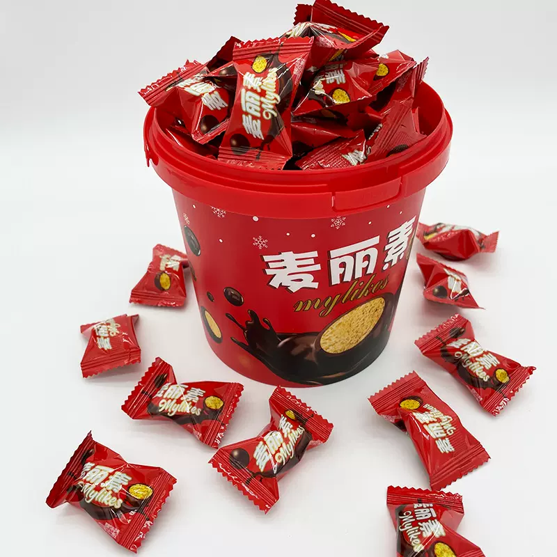 麦丽素巧克力桶装可可脂独立小包装休闲网红食品贴牌加工散称批发