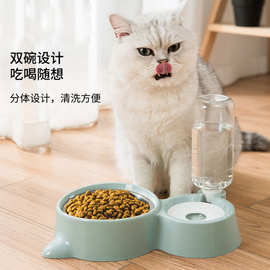 狗碗猫碗猫狗食盆套装宠物食具用品防打翻饭盆猫咪自动饮水碗