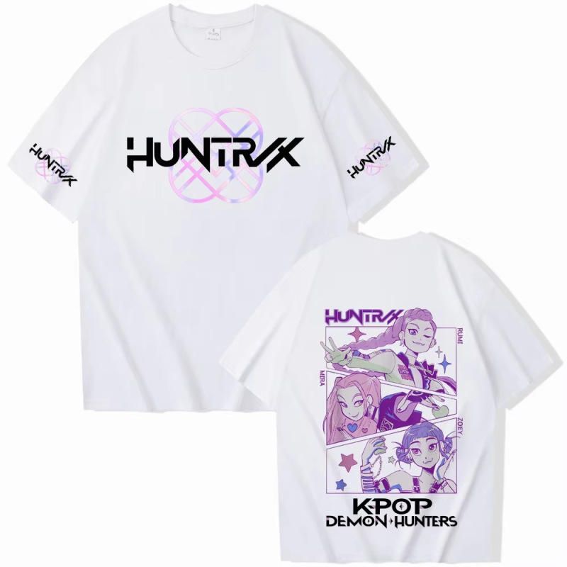 クロスボーダー KPop Demon Hunters デーモンハンターズ グループ ユニセックス カジュアル コットン ラウンドネック 半袖 Tシャツ|undefined