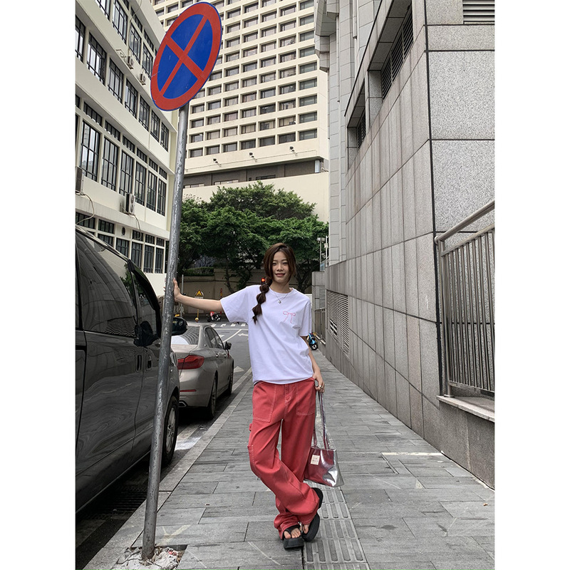 Yuyi Event Big Sale 30% off Korean Personalized Work Jeans Women's Jeans Slim Easiest for Match Straight-Leg Pants Women
