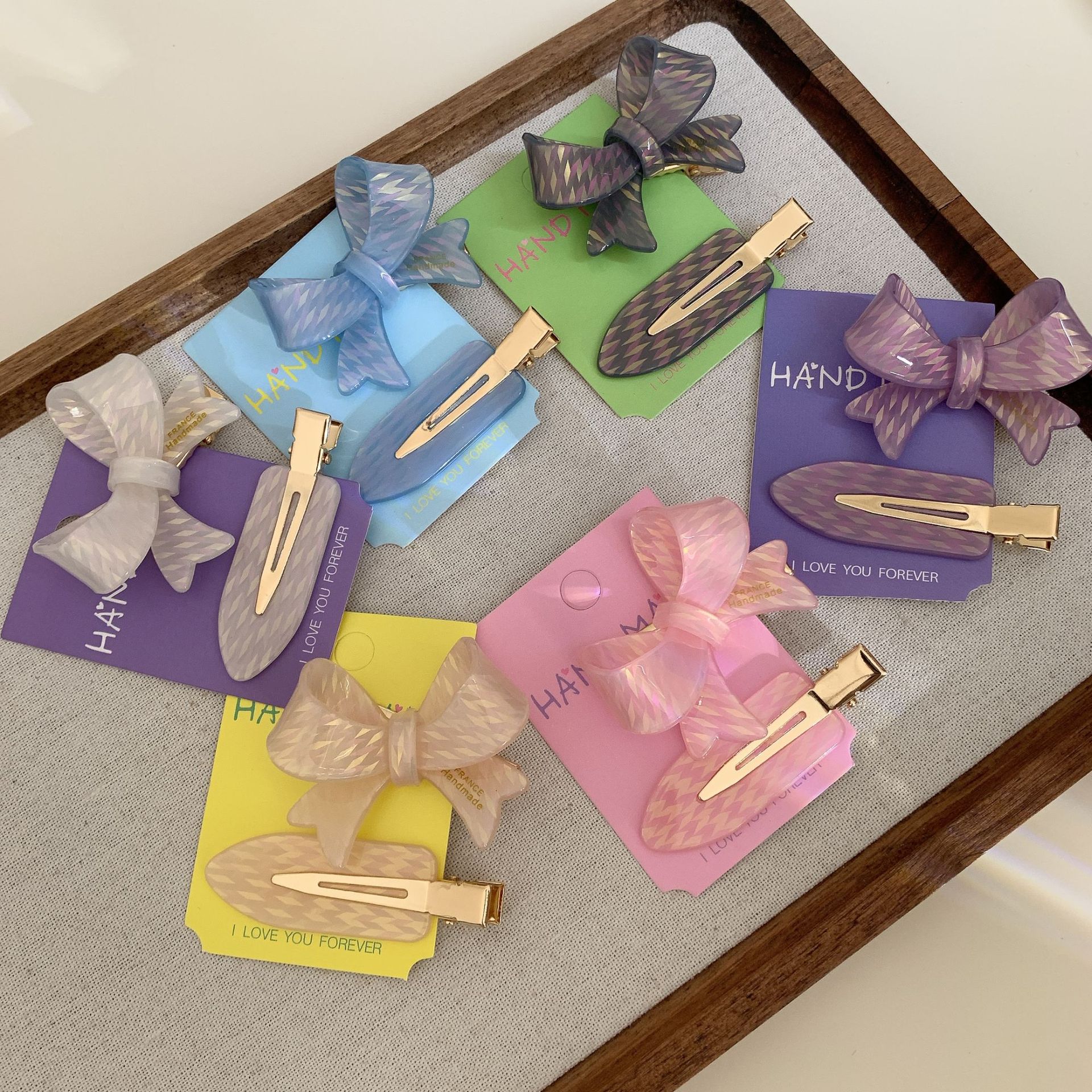 Sweet Style Sweet Women's Bow Knot Acetic Acid Sheets Hair Clip