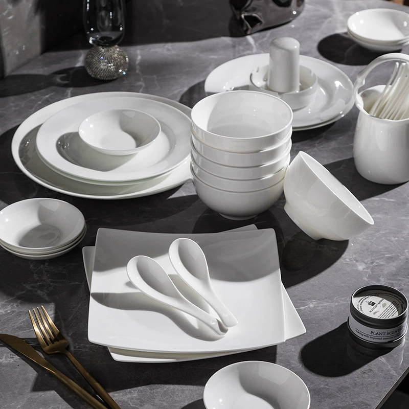 Set, ceramic tableware, simple and elegant design, light luxury style, Birthday gift