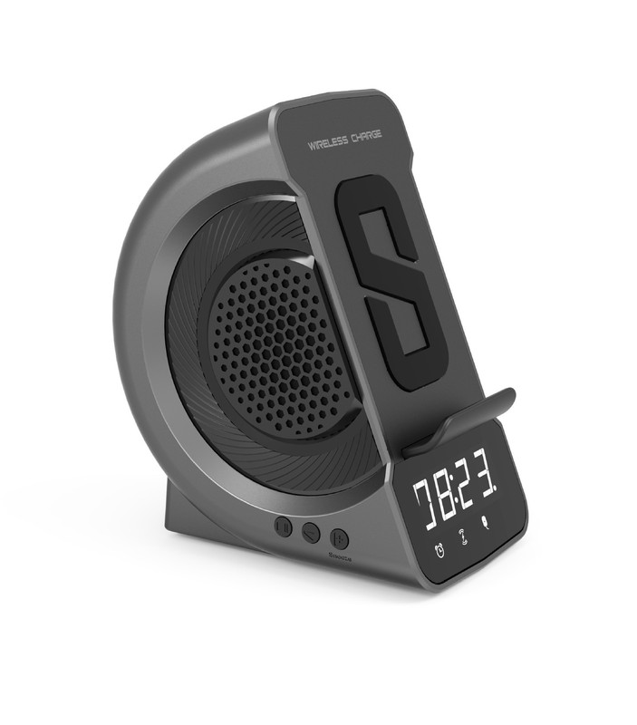 Bluetoothスピーカー携帯電話無線充電スタンド家庭用ミニオーディオ時計付き目覚まし時計携帯スピーカー大音量|undefined