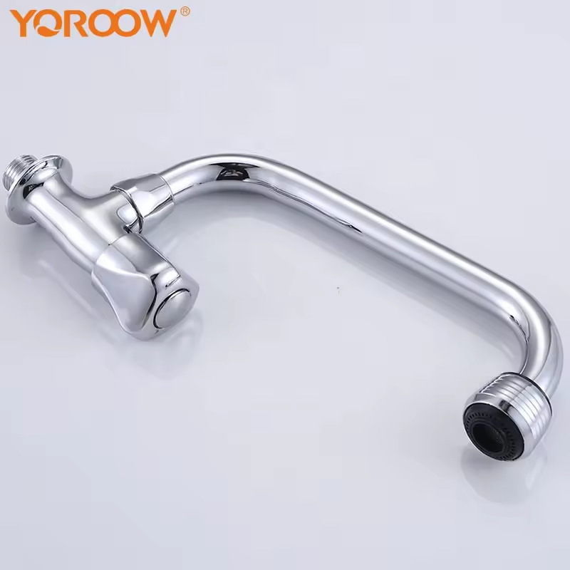 Cross-Border Foreign Trade Export Vietnam Faucet Factory Polished Cold Zinc Alloy Body Long Neck Wall-Mounted Kitchen Faucet
