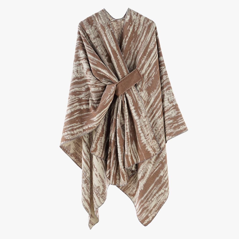 Europa y América al por mayor calle zebra retro jacquard bifurcado mantel cálido capa transfronteriza Amazon TEMU nuevo