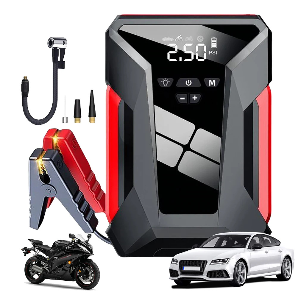汽车应急启动电源便携式车载充气泵一体机电瓶搭电宝Jump Starter