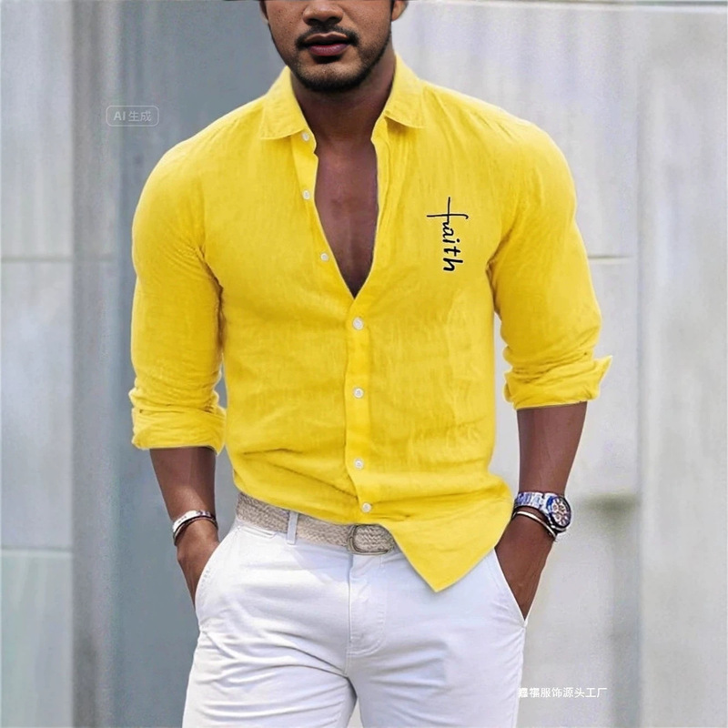 Printed Casual Shirt 3D Men's Shirt Long-Sleeved Lapel Floral Linen Shirt Black and White Simple Hawaiian Shirt Printed Casual Shirt 3D Men's Shirt Long-Sleeved Lapel Floral Linen Shirt Black and White Simple Hawaiian Shirt