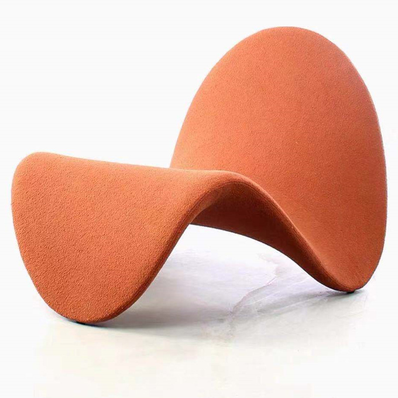 北欧绒布舌头椅沙发休闲躺椅极简设计师创意客厅懒人网红铁艺沙|ms