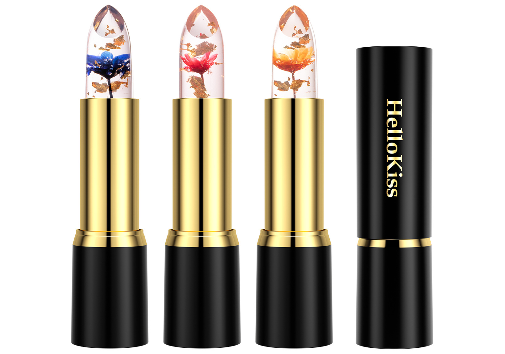 Hellokiss jelly Flower Lipstick Moisturizing, hydrating, long-lasting and color-enhancing gold foil thermochromic lipstick is selling well across borders undefined