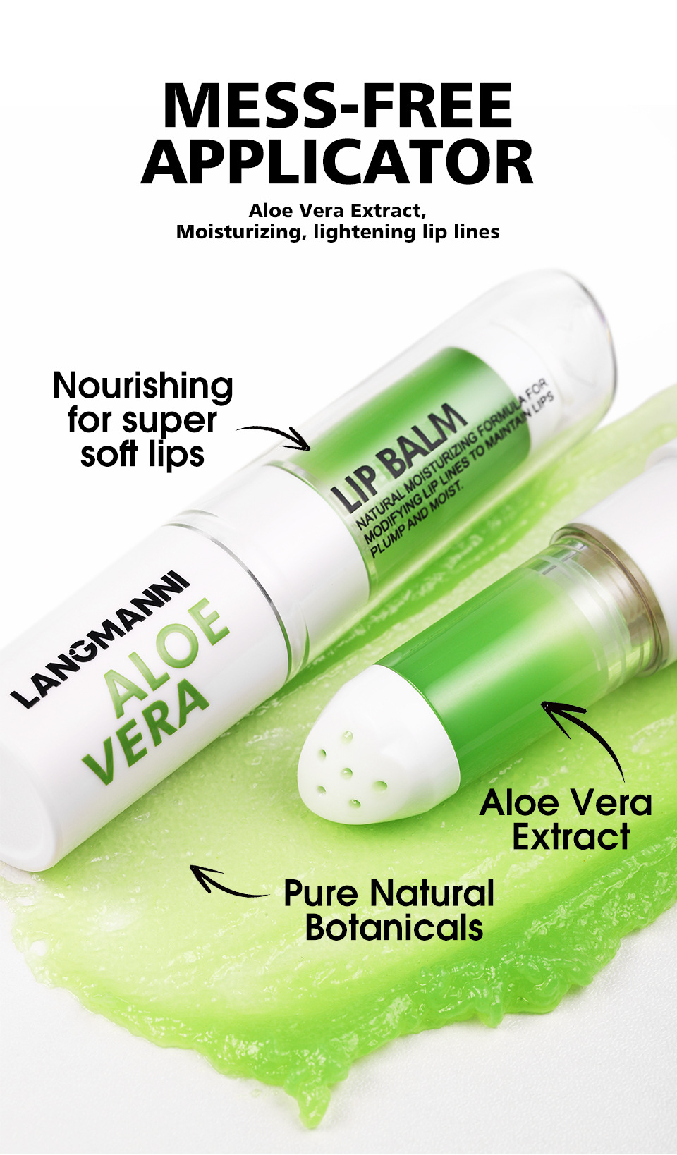 LANGMANNI Aloe Vera Lipstick Rotating Lip Balm across temu Application Scenario
