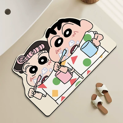 Floor Mats, Household Bathroom Door, Avtomobil döşəmə paspasları - brush-your-teeth-xiaoxin-b-4060cm-upgraded-diatom-mud