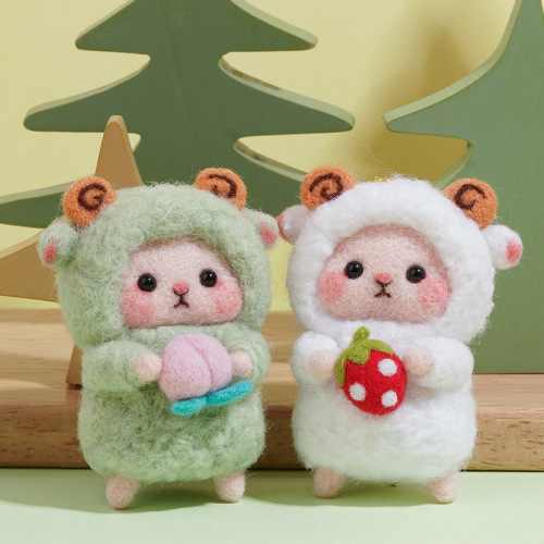 Wool felt poke fun diy material package couple simple handmade doll gift creative pendant penguin