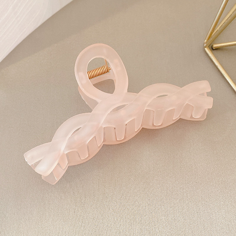 Clip de agarre de color café de Maillard, gran cantidad de cabello de alta calidad, clip grande, elegante, simple coreano, sin dañar el cabello, clip de tiburón, mujer