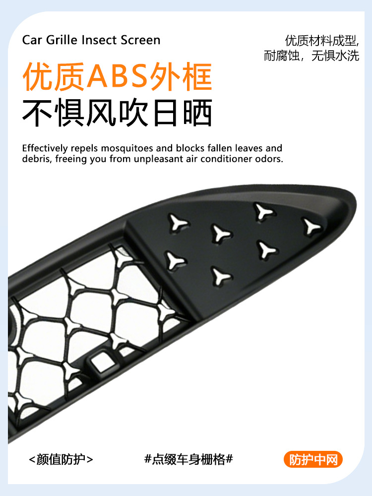 Suitable for Mercedes-Benz C-Class C260l anti-insect net, car Babos starry sky center grille dust cover modification accessories