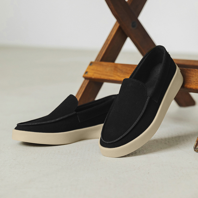 Zapatos de cuero hechos a mano transpirables de verano tendencia de moda hombres de todo fósforo casual suela suave cuero de pie ancho zapatos de hombre de conducción de un pie