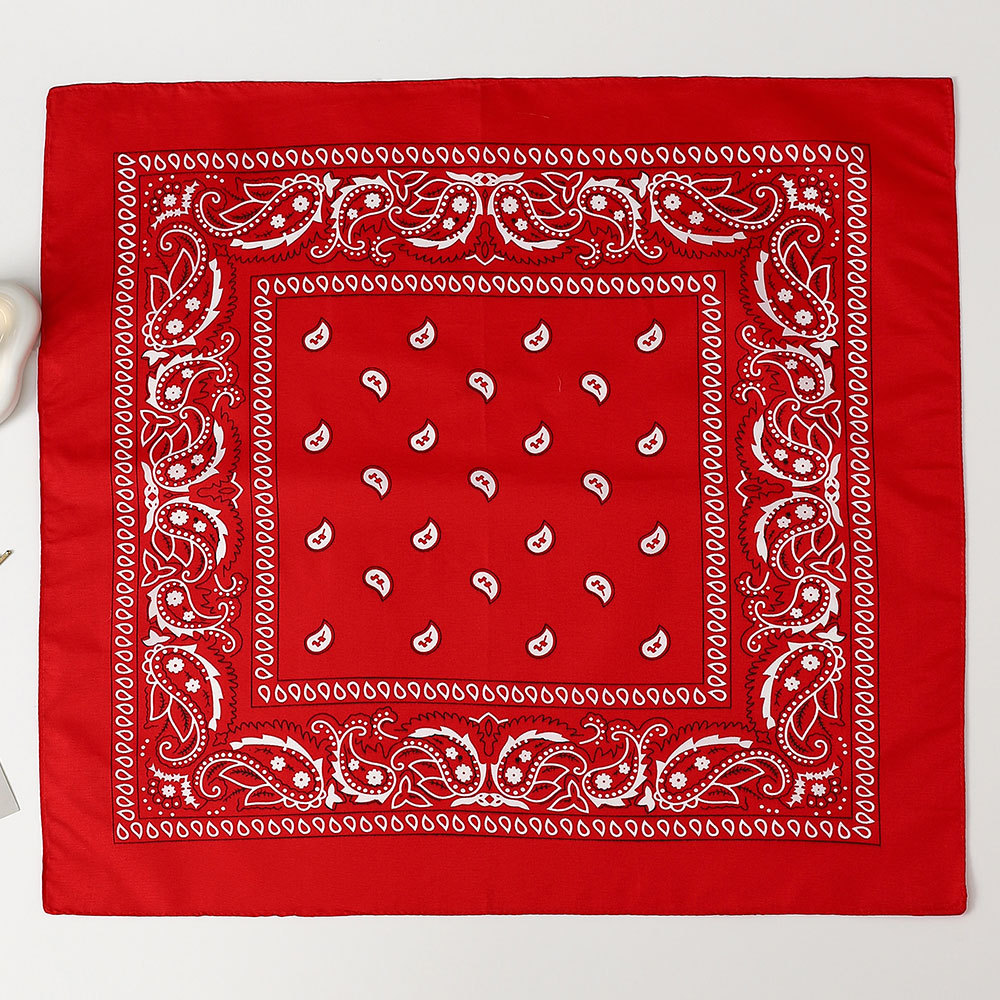 Bandana Cuadrada de Estampado Paisley 53cm de Poliéster para Deportes y Hip Hop