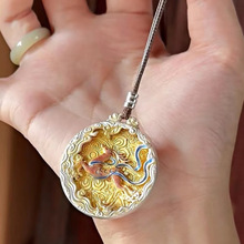 描金珐琅金敦煌鹿彩吉祥如意一鹿有你长款毛衣链项链女吊坠配饰士