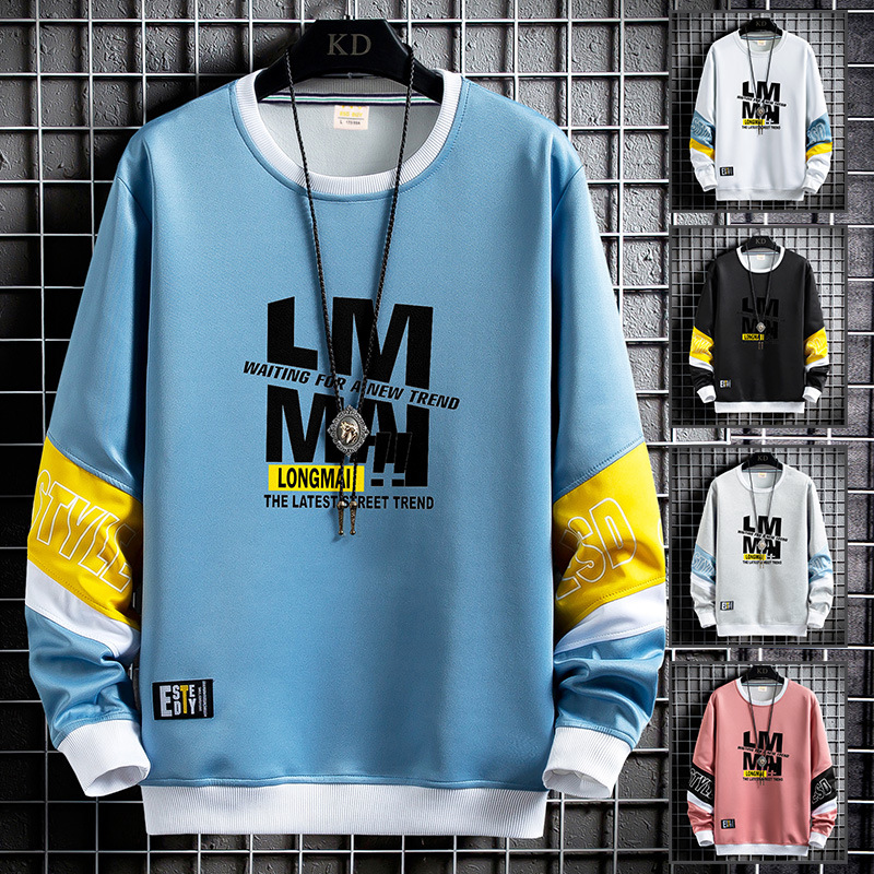 Spring And Autumn Student Round Neck Long T Men's Tide Brand Loose Letter Printed Sweater