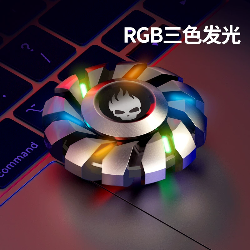 Светящийся фиджет-спиннер, металлический премиальный спиннер для снятия стресса, светящаяся детская игрушка, передовая технология, синяя магия.