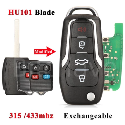 Car Keys Modified Car Remote Control - 4d63-chip-flat-embryo-hu101-silver