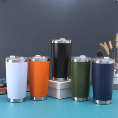 跨境20oz304不鏽鋼汽車杯雙層真空保溫杯便攜車載啤酒杯批發可定