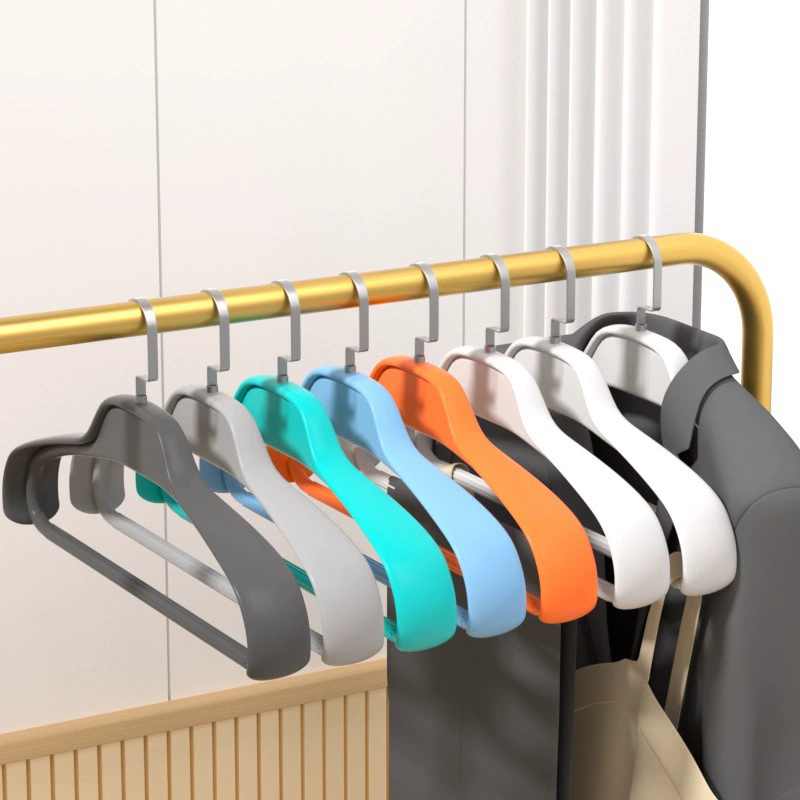 Утолщенная вешалка для одежды с широкими плечами, не оставляет следов, нескользящая, для домашнего использования, не деформируется, вешалка для мужской одежды, пластиковая сушилка для костюмов.