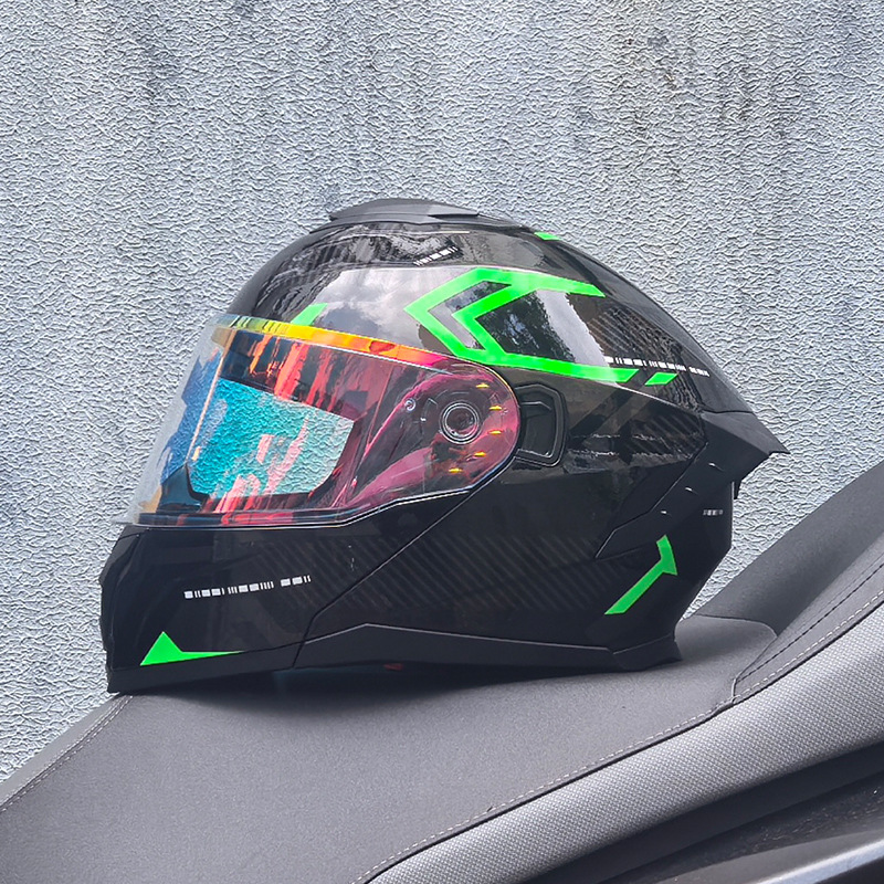 LVS3C certificado casco de motocicleta estándar nacional para hombres y mujeres casco de cara a cara casco de locomotora de verano seguridad general de cuatro estaciones