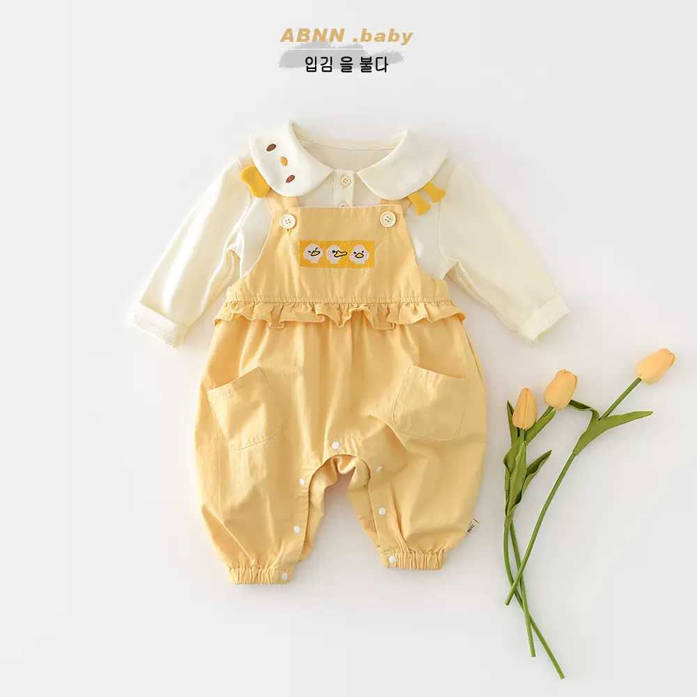 2026春装新款儿童连体衣女宝宝甜美背带裤婴儿无袖爬服61709