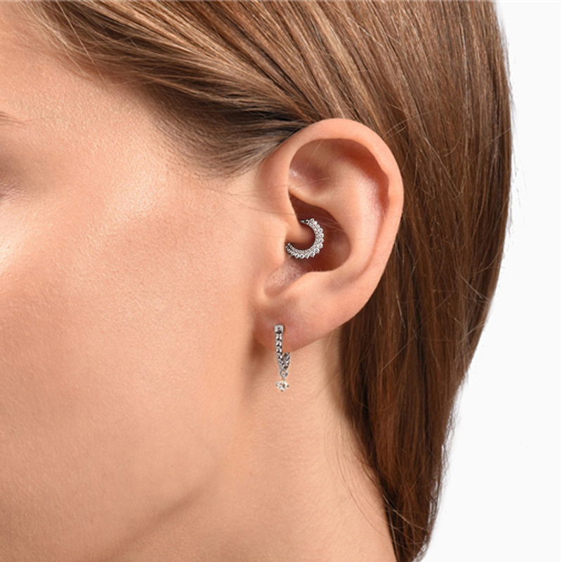 Fashion Solid Color Sterling Silver Plating Inlay Zircon Ear Studs 1 Piece display picture 2