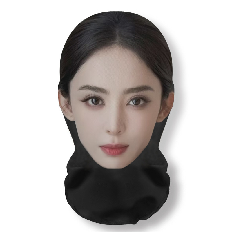 新款3D仿真人明星人脸装扮头套派对装饰面罩明星全脸搞笑网纱头套|undefined