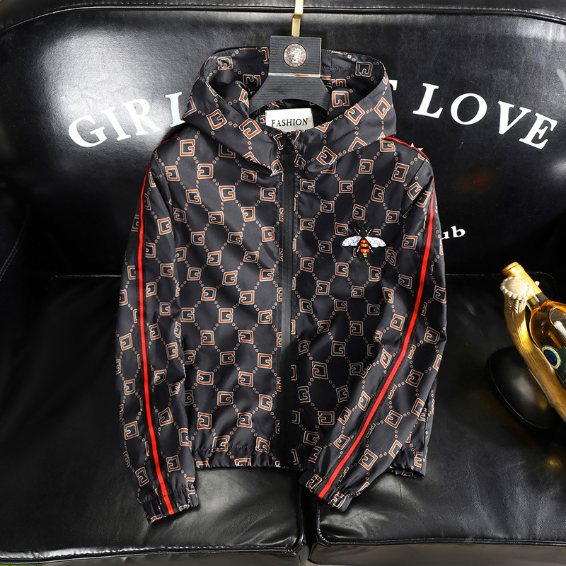 Cross-border Jacket Men's Spring and Autumn New Fashion Brand Hooded Embroidered Casual All-match 2024 High-end Fashion Jacket Cross-border Jacket Men's Spring and Autumn New Fashion Brand Hooded Embroidered Casual All-match 2024 High-end Fashion Jacket
