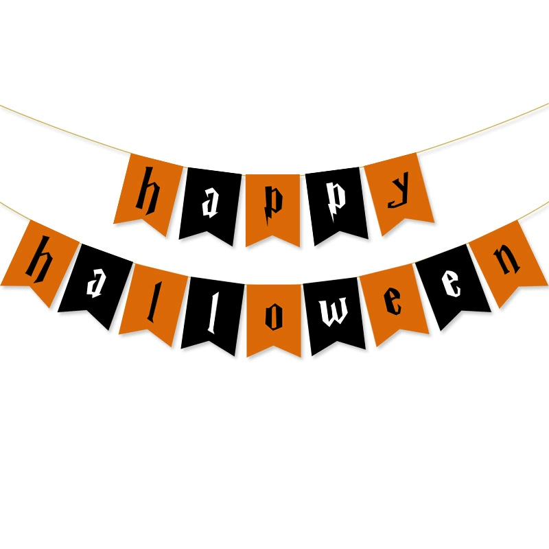 Г Halloween украшение Счастливого Хэллоуина Оранжевый Черный Черный клуб Yanwei баннер тыква летучая мышь Тянуть цветок