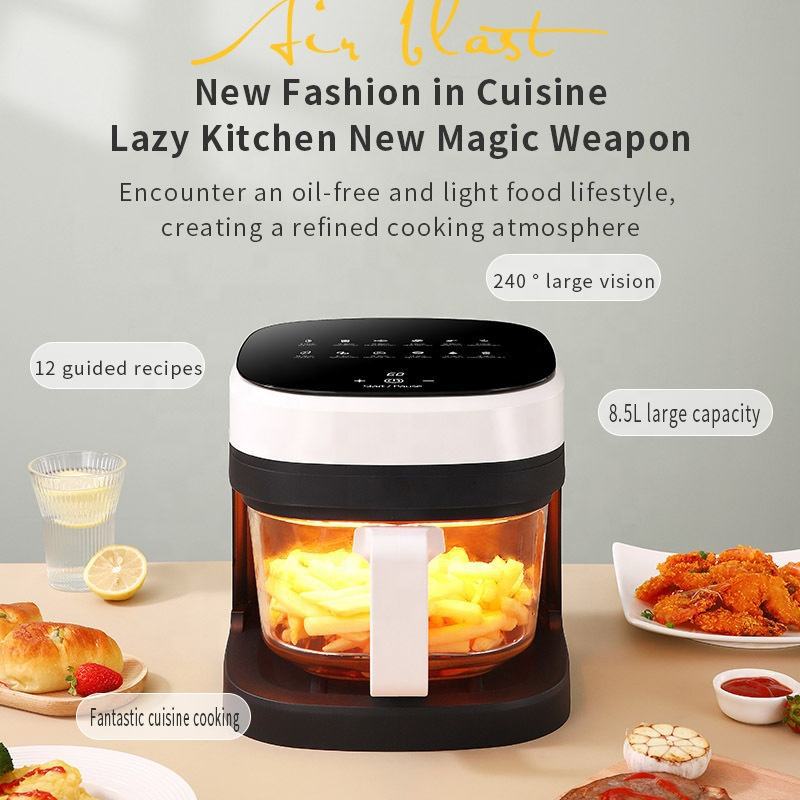 Cross-Border Exclusive Air Fryer Glass Visible Flip-Free Smart Large-Capacity French Fries Electric Fryer